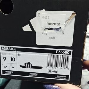 Adidas Black and White Adissage Slides